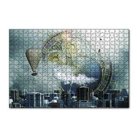 Cakapuzzle Şehir Saat Balon Fantastik 120 Parça Ahşap Puzzle