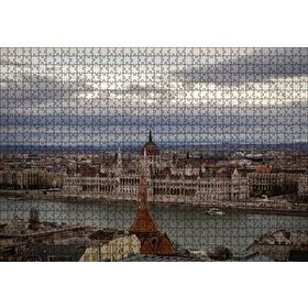 Cakapuzzle Şehri Bölen Nehir ve Tarihi Binalar 120 Parça Ahşap Puzzle