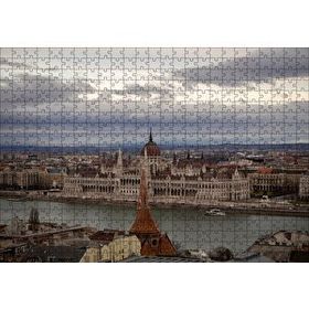 Cakapuzzle Şehri Bölen Nehir ve Tarihi Binalar 500 Parça Ahşap Puzzle