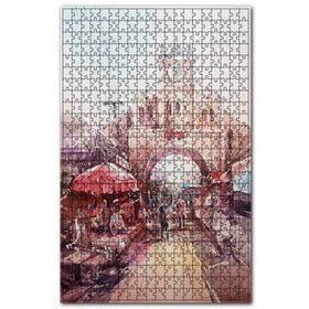 Cakapuzzle Şehrin Girişindeki Saat Kulesi 120 Parça Ahşap Puzzle