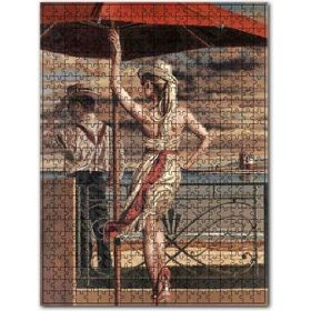 Cakapuzzle Şemsiye Altında Kadın ve Adam 120 Parça Ahşap Puzzle