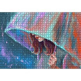 Cakapuzzle Şemsiye Tutan Kadın Görseli 120 Parça Ahşap Puzzle