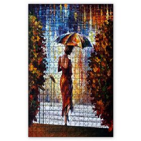 Cakapuzzle Şemsiyeli Kadın Yağlıboya Ahşap 1000 Parça Puzzle