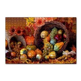 Cakapuzzle Sepetler ve Dökülen Karışık Meyveler 120 Parça Ahşap Puzzle