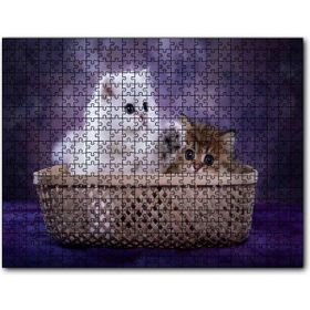Cakapuzzle Sepette Beyaz ve Tekir Sevimli Kediler Mdf 500 Parça Puzzle
