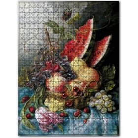Cakapuzzle Sepette Dilim Karpuzlar ve Taze Meyveler Ahşap 255 Parça Puzzle