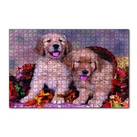 Cakapuzzle Sepetteki Yavru Köpekler 120 Parça Ahşap Puzzle