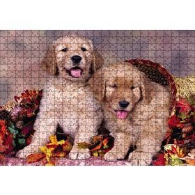 Cakapuzzle Sepetteki Yavru Köpekler 120 Parça Ahşap Puzzle