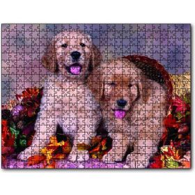 Cakapuzzle Sepetteki Yavru Köpekler Ahşap 500 Parça Puzzle