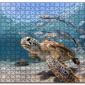 Cakapuzzle Sevimli Caretta ve Ton Balıkları Mdf 1000 Parça Puzzle