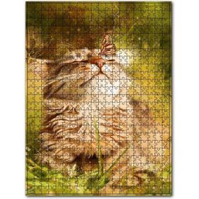 Cakapuzzle Sevimli Kedi ve Burnundaki Kelebek 120 Parça Puzzle