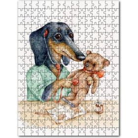 Cakapuzzle Sevimli Köpek Oyuncak Ayısı Kalbi Dinliyor Mdf 1000 Parça Puzzle
