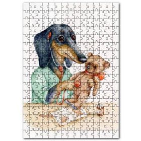 Cakapuzzle Sevimli Köpek Oyuncak Ayısı Kalbi Dinliyor Mdf 120 Parça Puzzle