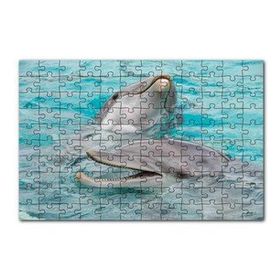 Cakapuzzle Sevimli Yunuslar Suda Oynuyor 120 Parça Ahşap Puzzle
