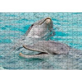 Cakapuzzle Sevimli Yunuslar Suda Oynuyor Mdf 255 Parça Puzzle