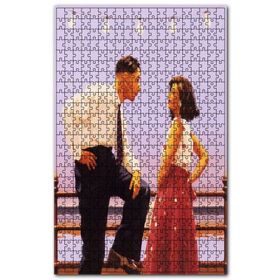 Cakapuzzle Seyyar Ampuller Altında Nostaljik Çift Ahşap 1000 Parça Puzzle
