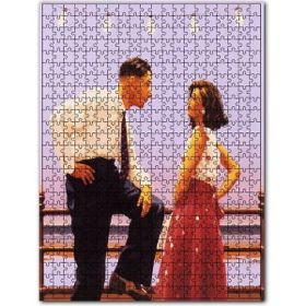 Cakapuzzle Seyyar Ampuller Altında Nostaljik Çift Ahşap 1000 Parça Puzzle