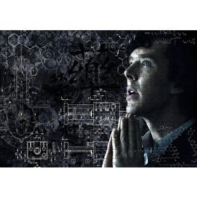 Cakapuzzle Sherlock Benedict Cumberbatch ve Formüller 120 Parça Ahşap Puzzle