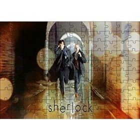 Cakapuzzle Sherlock ve Watson Koşuyor Mdf 120 Parça Puzzle