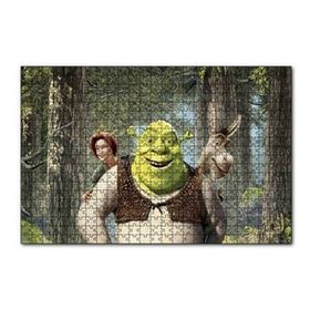 Cakapuzzle Shrek Shrek Orman Prenses Eşek Gülümsüyor Görseli 120 Parça Ahşap Puzzle