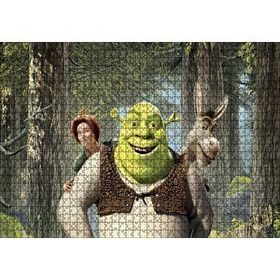 Cakapuzzle Shrek Shrek Orman Prenses Eşek Gülümsüyor Görseli 120 Parça Ahşap Puzzle