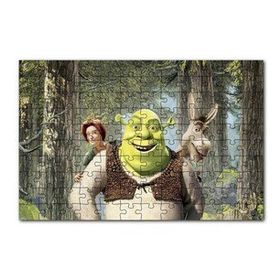 Cakapuzzle shrek ve fiona prens Eşek Görseli 120 Parça Ahşap Puzzle