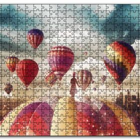 Cakapuzzle Sıcak Hava Balonları ve Bulutlar Mdf 500 Parça Puzzle