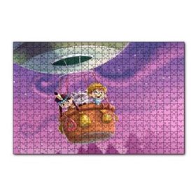 Cakapuzzle Sıcak Hava Balonunda Çocuklar ve Rakun 120 Parça Ahşap Puzzle