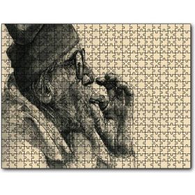 Cakapuzzle Sigara İçen Gözlüklü İhtiyar Mdf 1000 Parça Puzzle
