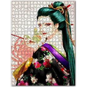 Cakapuzzle Sigara İçen Uzak Doğulu Kadın Görseli Ahşap 255 Parça Puzzle