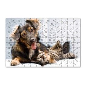 Cakapuzzle Sıkı Dostlar Sevimli Köpek ve Kedicik 120 Parça Ahşap Puzzle
