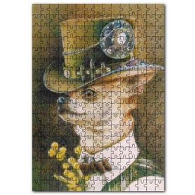 Cakapuzzle Silindir Şapkalı ve Papyonlu Şivava Köpek Mdf 255 Parça Puzzle