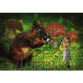 Cakapuzzle Sincap Kız Fotoğraf Çekimi Ahşap 500 Parça Puzzle