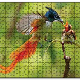 Cakapuzzle Sinekkapan Kuşu Yavrusunu Besliyor Mdf 120 Parça Puzzle