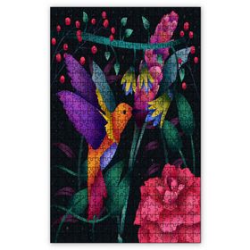 Cakapuzzle Sinekkuşu Renkli Abstrakt Dijital Art Ahşap 1000 Parça Puzzle