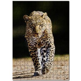 Cakapuzzle Sinirli Bakışlı Leopar Flu Arkaplan Mdf 1000 Parça Puzzle