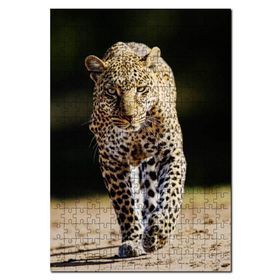 Cakapuzzle Sinirli Bakışlı Leopar Flu Arkaplan Mdf 1000 Parça Puzzle