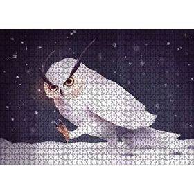 Cakapuzzle Sinirli Kar Baykuşu 120 Parça Ahşap Puzzle