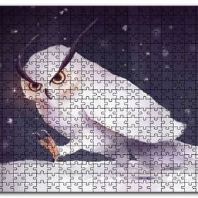 Cakapuzzle Sinirli Kar Baykuşu Mdf 120 Parça Puzzle