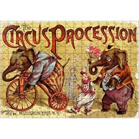 Cakapuzzle Sirkte Filler ve Palyaçolar Retro Tablo 120 Parça Ahşap Puzzle