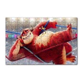 Cakapuzzle Sirkte İpler Üzerindeki Sevimli Canavar 120 Parça Ahşap Puzzle