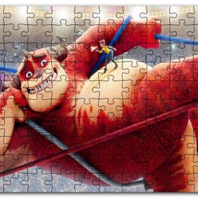 Cakapuzzle Sirkte İpler Üzerindeki Sevimli Canavar Mdf 1000 Parça Puzzle