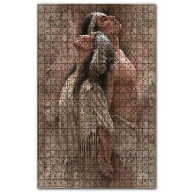 Cakapuzzle Sırt Sırta Vermiş Kızılderili Kadın ve Erkek Ahşap 255 Parça Puzzle
