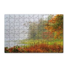 Cakapuzzle Sisli Ormanda Sonbahar Renkleri ve Göl 120 Parça Ahşap Puzzle