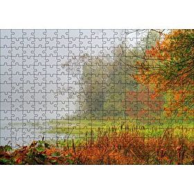 Cakapuzzle Sisli Ormanda Sonbahar Renkleri ve Göl 120 Parça Ahşap Puzzle