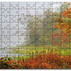 Cakapuzzle Sisli Ormanda Sonbahar Renkleri ve Göl Mdf 120 Parça Puzzle