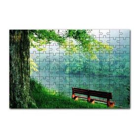 Cakapuzzle Sisli Ormandaki Nehir ve Boş Bank 120 Parça Ahşap Puzzle