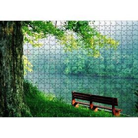 Cakapuzzle Sisli Ormandaki Nehir ve Boş Bank 120 Parça Ahşap Puzzle