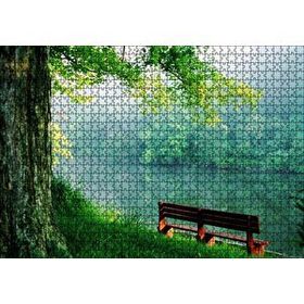 Cakapuzzle Sisli Ormandaki Nehir ve Boş Bank Mdf 1000 Parça Puzzle