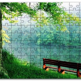 Cakapuzzle Sisli Ormandaki Nehir ve Boş Bank Mdf 255 Parça Puzzle